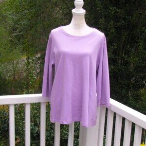 Isaac Mizrahi Live Essentials Pima Swing top shirt 1X pullover luxury style